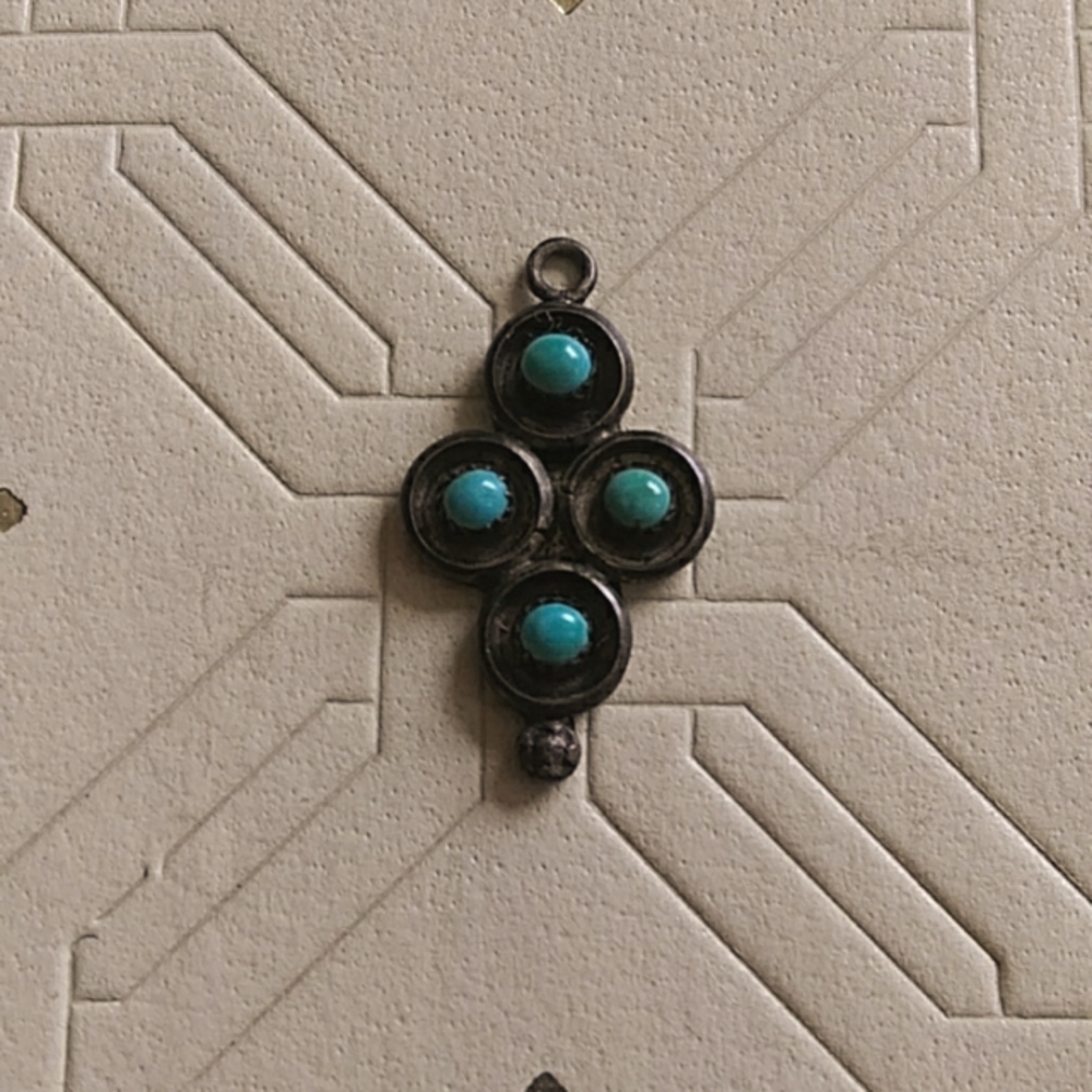 Antique vintage southwest turquoise boho pendant